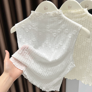 蕾丝半高领内搭木耳边假领子背心打底衫毛衣内衬薄款衣领太低神器