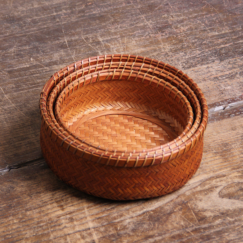 小篮竹制品收纳筐竹篮点心篮竹编家用纯手工小框小筐农村民宿果篮