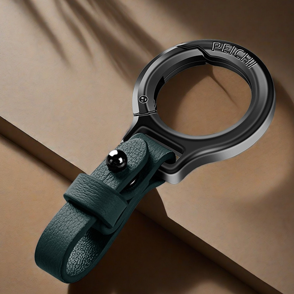 金属皮革钥匙扣链汽车钥匙圈真皮腰挂男女情侣指环挂件高档个性创