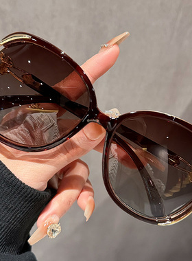 太阳眼镜女士2025新款大框圆脸显瘦防紫外线防晒高级感防风墨镜