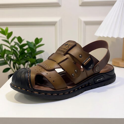 新夏季男士包头两穿透气防滑凉鞋