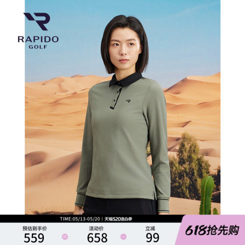 女士日常休闲基础简约长袖POLO衫
