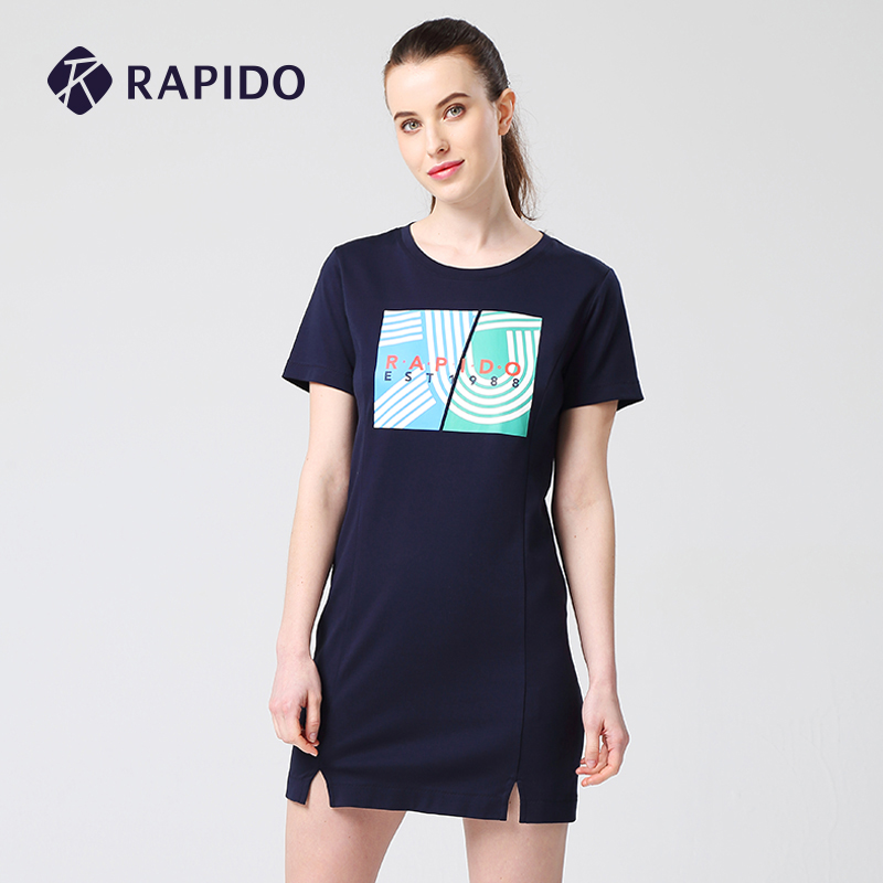 RAPIDO 雳霹道 女士水柔純棉休閑短袖中長款運動連衣裙女夏季新款在類目 運動服/休閒服裝, 運動裙, 運動連衣裙中 - 來自Buy2taobao.com提供專業的淘寶代購服務