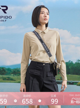 RAPIDO雳霹道春夏女士高尔夫GOLF商务运动休闲通勤修身长袖POLO衫