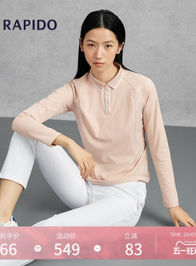 RAPIDO雳霹道春夏女士R-LINE商务运动休闲通勤轻薄长袖POLO衫