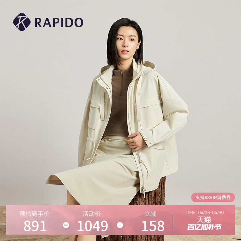 RAPIDO雳霹道春夏女士O系列户外运动休闲口袋款工装通勤夹克外套