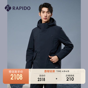 基础款 RAPIDO雳霹道2024年春季 男装 棉服 新品 过渡棉服保暖中长款