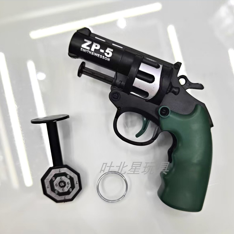 连发左轮软弹枪儿童枪玩具男孩仿真合金钥匙扣小枪玩具
