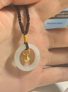 情侣小铃铛玉戒项链生日礼物