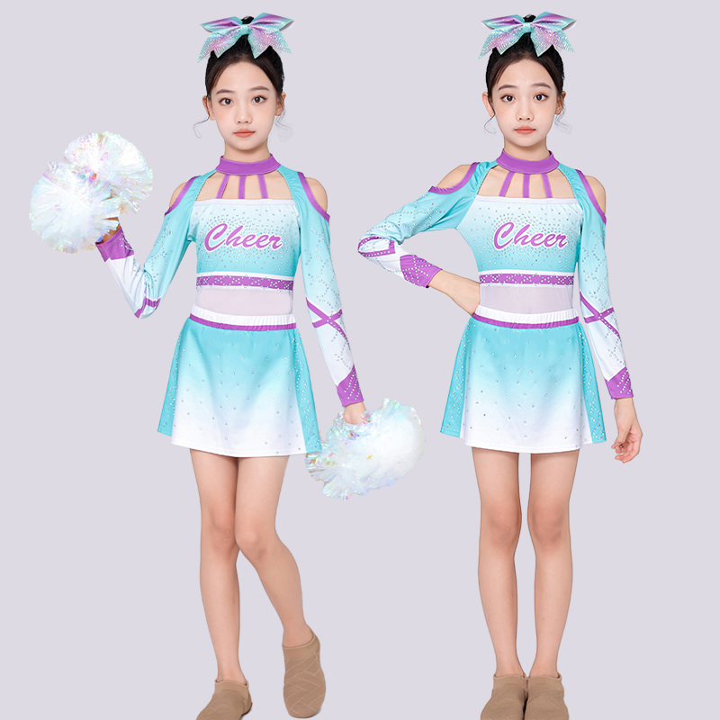 儿童花球啦啦操演出服拉拉队比赛服装运动会竞技健美操表演服男女