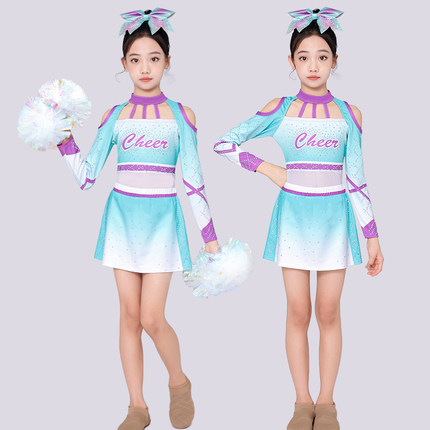 儿童花球啦啦操演出服拉拉队比赛服装运动会竞技健美操表演服男女