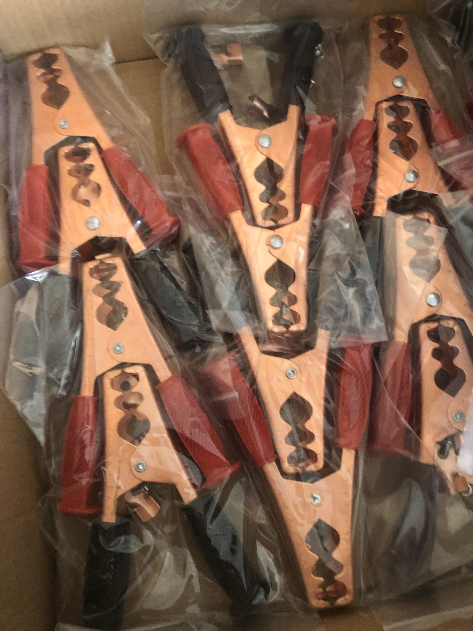 24v电瓶夹子镀铜铁汽车电瓶搭火线夹子24V货车鳄鱼夹纯铜过江龙