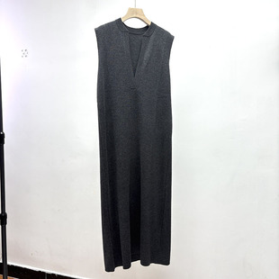 直筒背心连衣裙 百搭中长款 美丽奴巴素兰羊毛秋冬厚款 女休闲风无袖