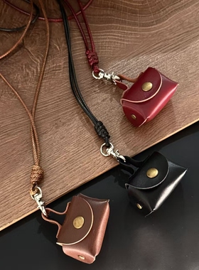 迷你包小巧皮质零钱包挂脖项链小众设计感耳机包长款毛衣链配饰