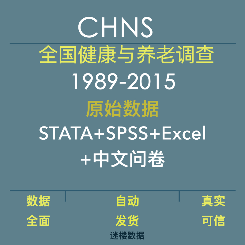 CHNS数据中国健康与营养调查SPSS与STATA及Excel格式含问卷数据库 商务/设计服务 设计素材/源文件 原图主图