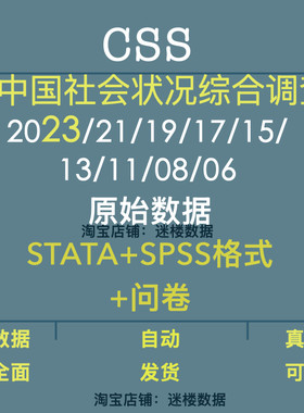 CSS数据库2023年中国社会状况综合调查2023年至06年STATA原始数据