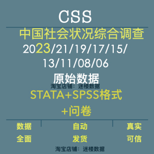 CSS数据库2023年中国社会状况综合调查2023年至06年STATA原始数据