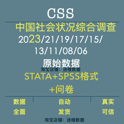 CSS数据库2023年中国社会状况综合调查2023年至06年STATA原始数据