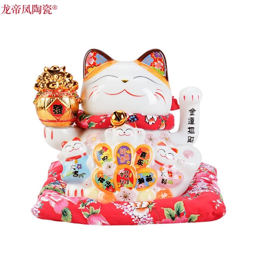 八年老店新品冲量陶瓷大号存钱储蓄罐宫廷招财猫摆件店铺开业礼品