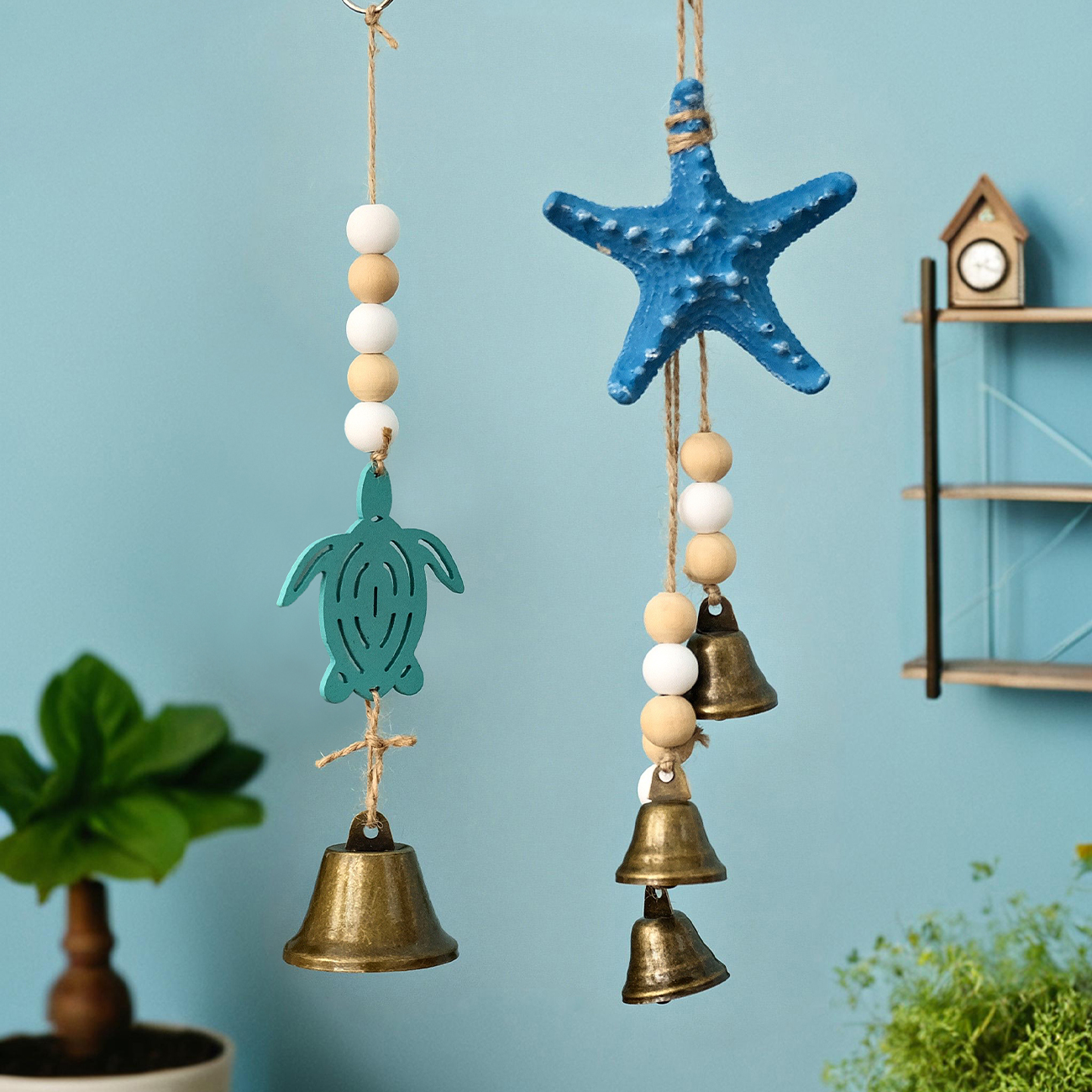 地中海风墙面装饰品海星铃铛挂件