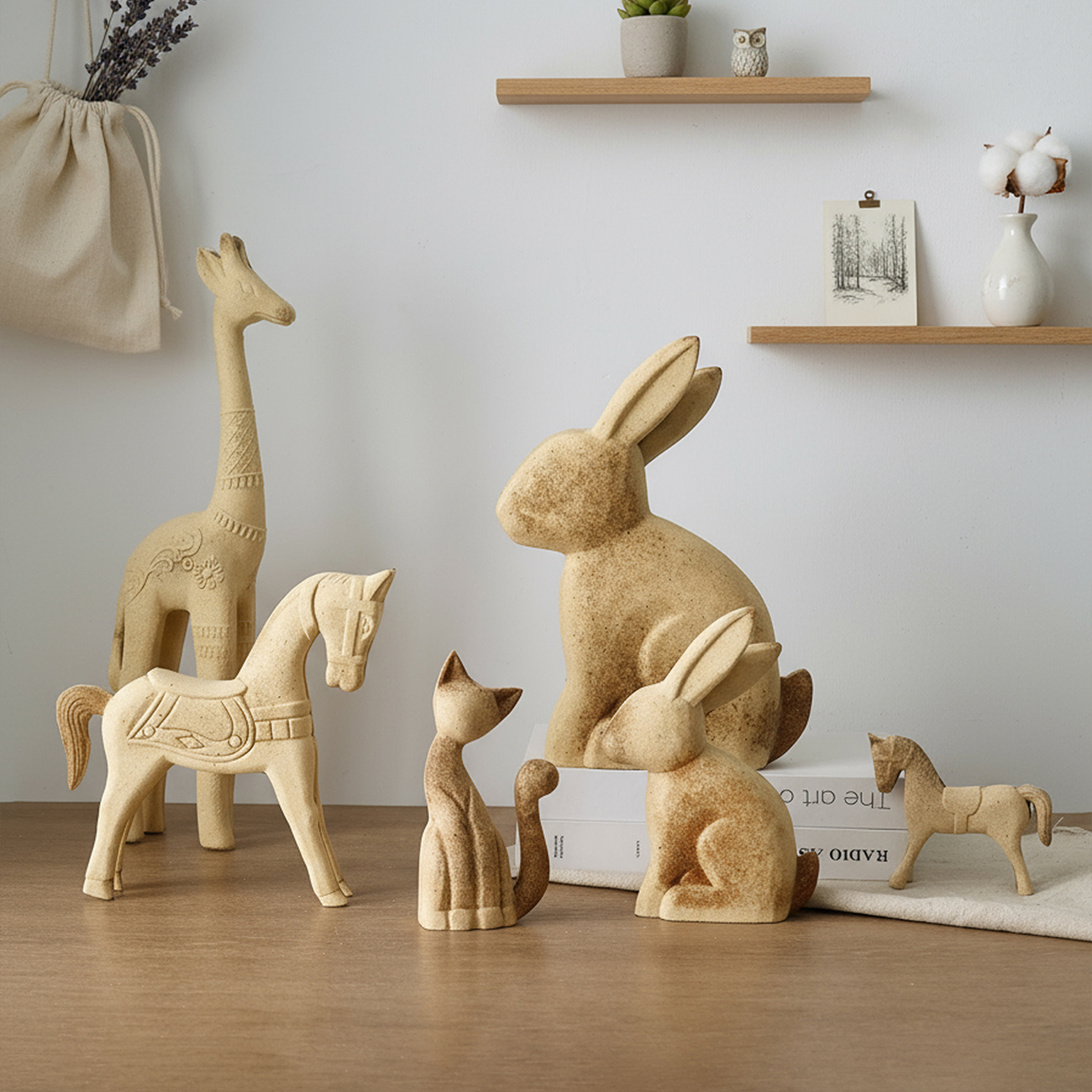 DIY绘画涂鸦上色动物毛坯白胚