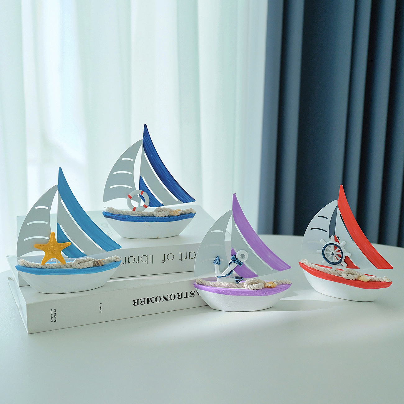 地中海帆船模型一帆风顺摆件木质