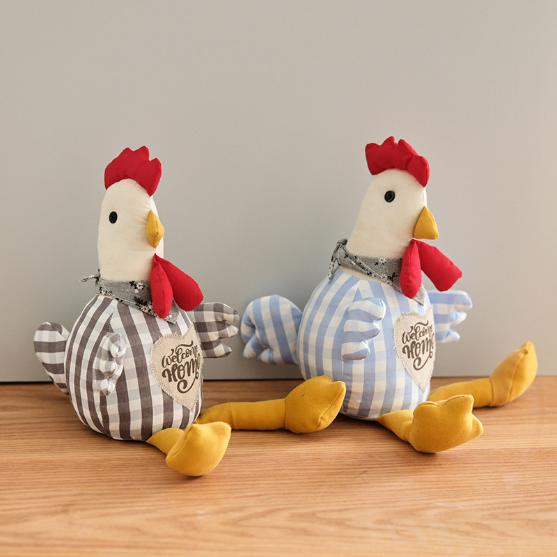 布艺卡通小鸡细砂门档装饰摆件沙包可爱公鸡玩偶动物阻风防撞门阻