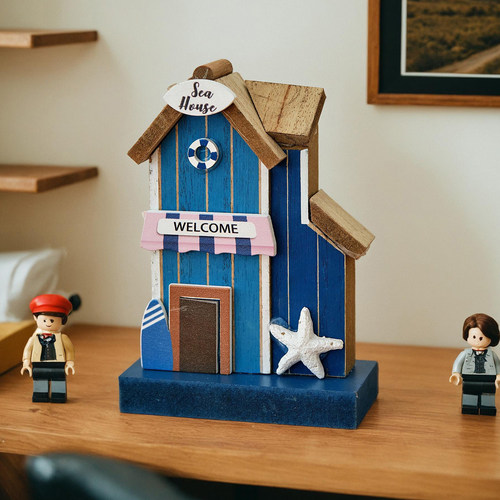 创意复古木质小房子圣诞装饰摆件