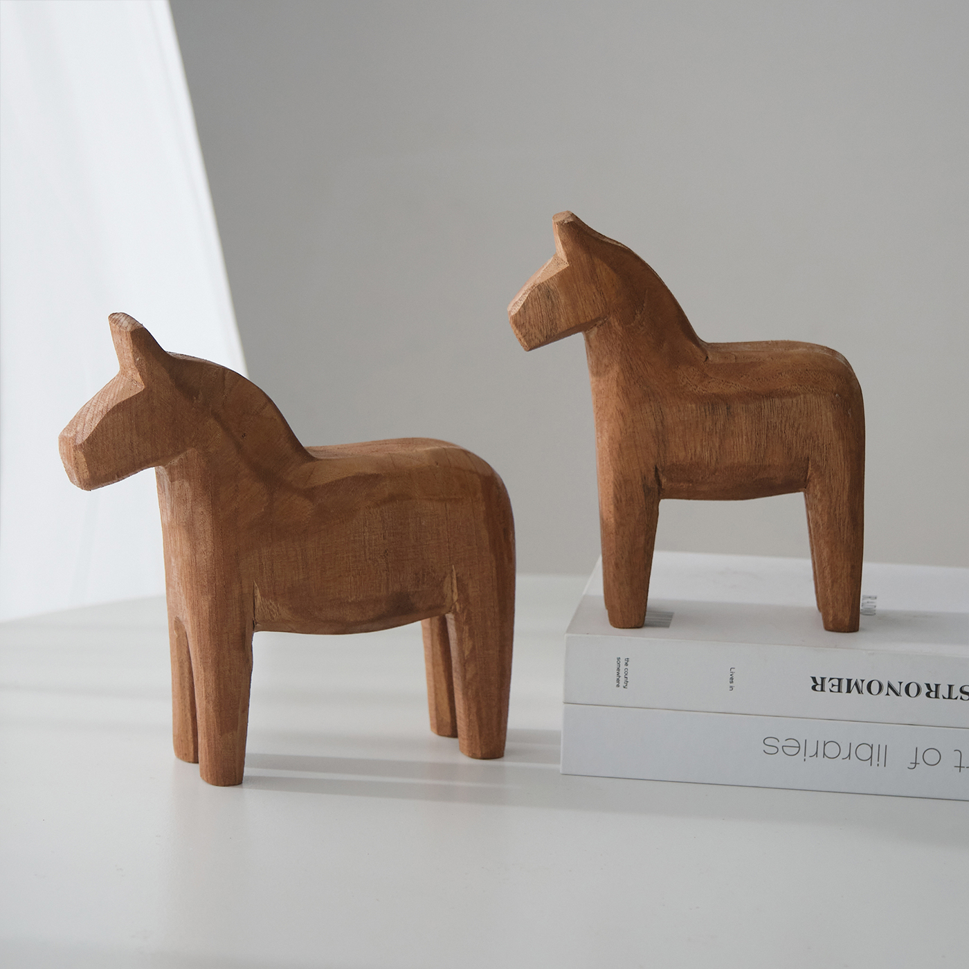 复古怀旧木马摆件实木桌面装饰