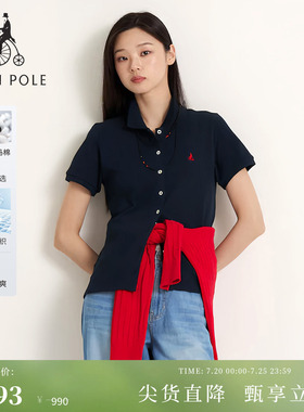 【新品】BEANPOLE滨波 2026年夏季女士简约匹马棉polo翻领短袖T恤