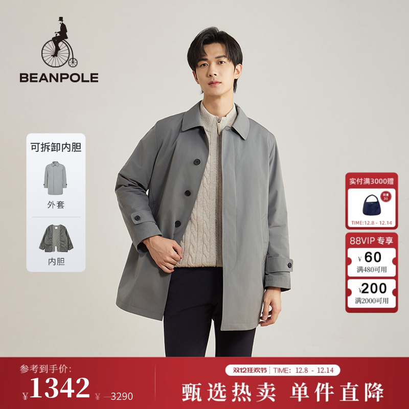 滨波可拆中长风衣棉服博主同款