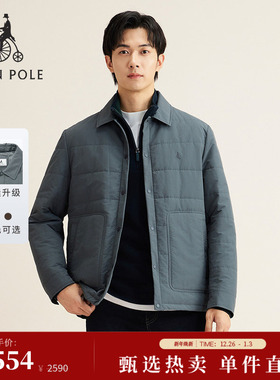 【新品】BEANPOLE滨波秋冬男士厅局商务风衬衫型绗缝翻领简约棉服