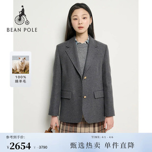 100%绵羊毛 BEANPOLE滨波2026春季 女精英高智感单西外套 新品