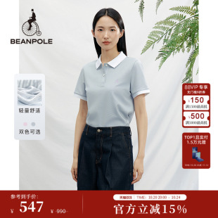新品 POLO衫 BEANPOLE滨波 女士休闲波浪领甜美短袖 T恤 2025夏季