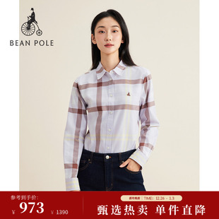 2025秋冬女纯棉简约长袖 BEANPOLE滨波 格纹衬衫 20周年庆系列