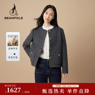 含绵羊毛BEANPOLE滨波女士静奢气质长袖 外套 粗花呢小香风单西西装