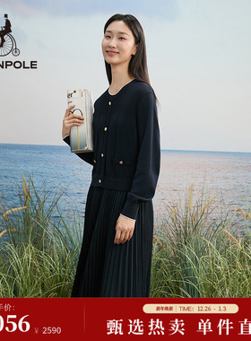 BEANPOLE滨波 女士气质淑女风休闲简约内搭针织圆领小香风连衣裙