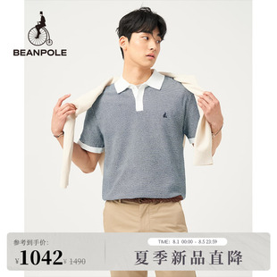 商务撞色条纹翻领短袖 2025春夏男士 新品 POLO衫 BEANPOLE滨波
