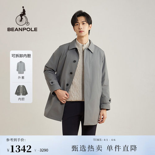 滨波可拆中长风衣棉服博主同款