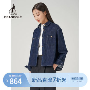 beanpole牛仔长袖衬衫休闲全棉