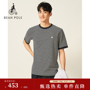 新品 日常休闲通勤圆领条纹短袖 BEANPOLE滨波 男士 T恤 2025夏季