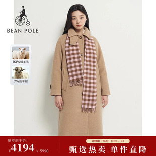 2025年秋冬女士时尚 含山羊绒BEANPOLE滨波 简约毛呢大衣 新品
