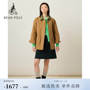 BEANPOLE滨波春季 风巴恩风撞色翻领优雅夹克外套 女士潮酷休闲工装
