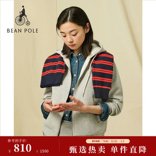 2025秋冬女士抽绳连帽拉链运动风长袖 BEANPOLE滨波 卫衣 新品