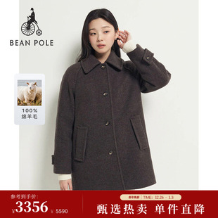 100%绵羊毛BEANPOLE滨波秋冬女柔系复古巴尔玛肯毛呢大衣 新品