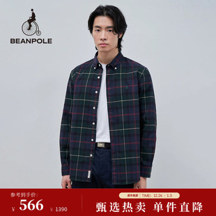 衬衫 BEANPOLE滨波 职场简约风纯棉长袖 休闲优雅撞色格纹时尚 男士