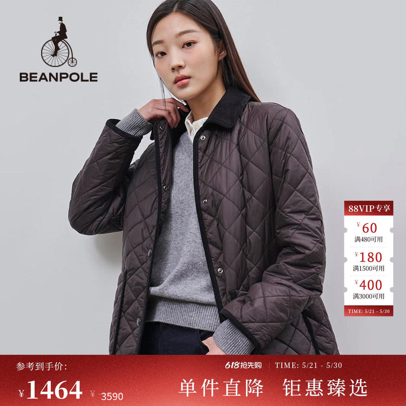 BEANPOLE滨波  女士休闲中长款时尚职场日常通勤低调简约绗缝棉服