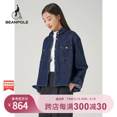 beanpole牛仔长袖衬衫休闲全棉