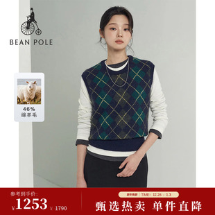 时尚 针织衫 含绵羊毛BEANPOLE滨波2025年秋冬女士无袖 背心 新品
