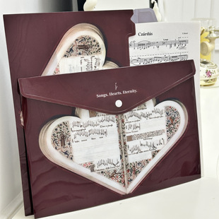 文件袋·《心之歌曲集》中世纪音乐手稿A4曲谱文件袋钢琴音乐生